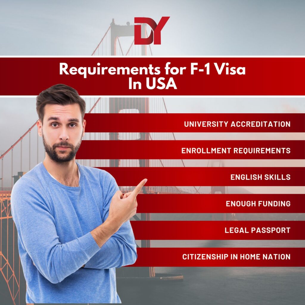 Requirement for F-1 visa in USA